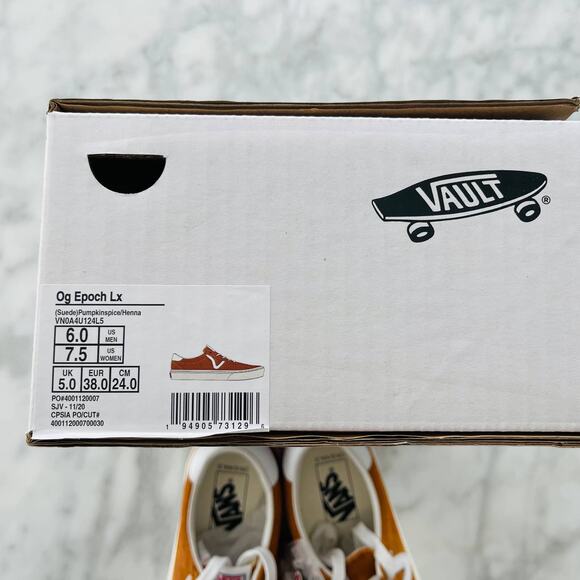 VANS VAULT OG EPOCH LX SUEDE Pumpkin Spice/ Henna US 6 NEW - Picture 5 of 5